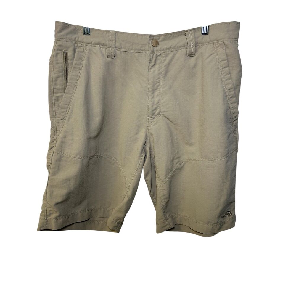 The North Face men's tan khaki nylon cargo hiking shorts size 36